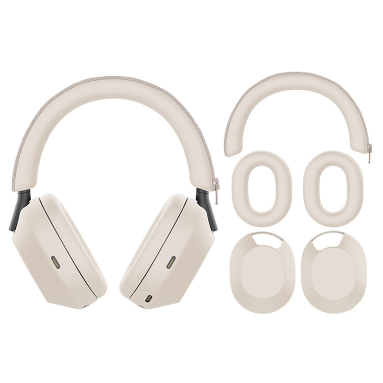 For Sony WH-1000XM5 Bluetooth Headset + Headband + Earmuff Protective Cover, 3-in-1 Black, 3-in-1 White, 3-in-1 Red, 3-in-1 Dark Blue, 3-in-1 Beige