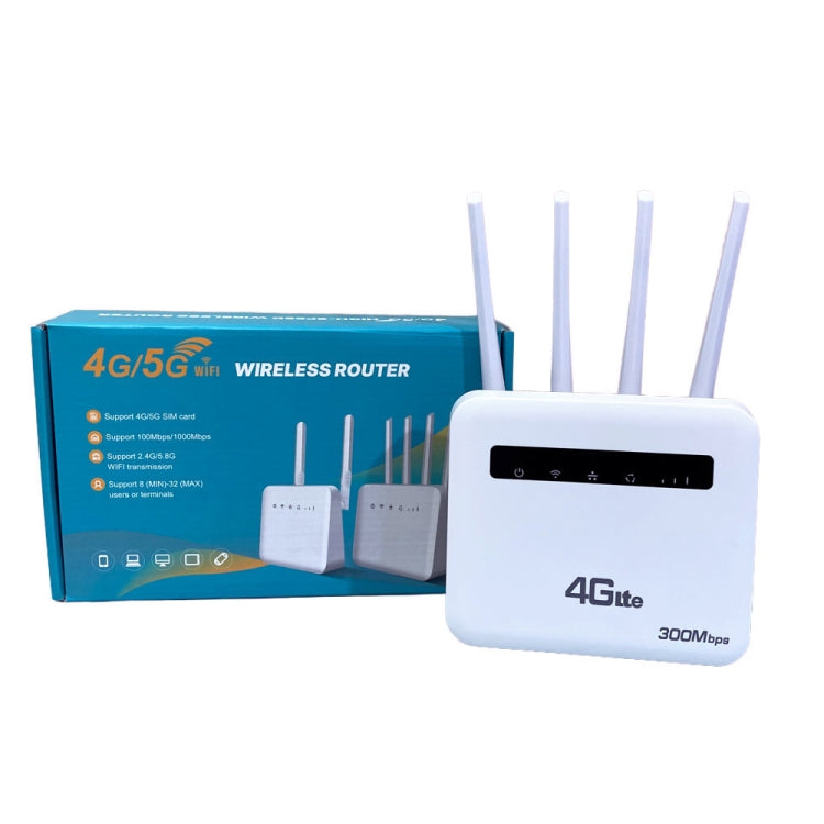 4G CPE WiFi6 Plug-in Wireless Router Dual Port Wireless Hotspot, EU Plug, For European / Asian / African