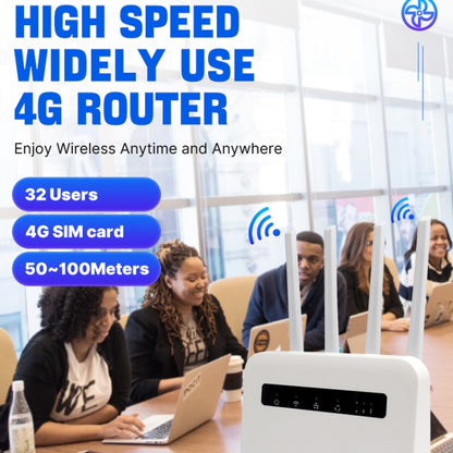 4G CPE WiFi6 Plug-in Wireless Router Dual Port Wireless Hotspot, EU Plug, For European / Asian / African