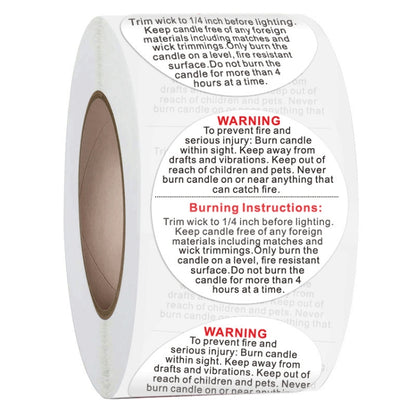 Round Warning Label Packaging Self-Adhesive Warning Sticker, 1.5 inches 3.8 cm, 1 inch 2.5 cm