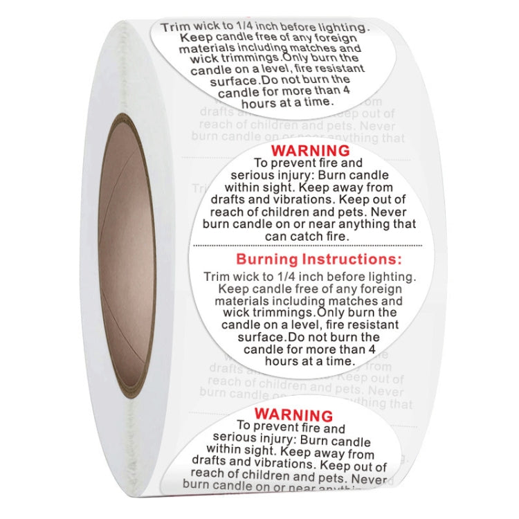 Round Warning Label Packaging Self-Adhesive Warning Sticker, 1.5 inches 3.8 cm, 1 inch 2.5 cm