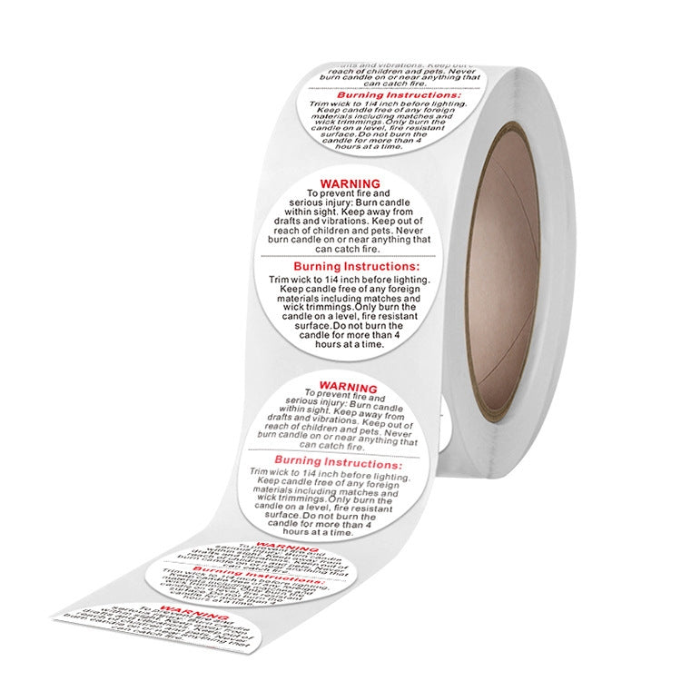 Round Warning Label Packaging Self-Adhesive Warning Sticker, 1.5 inches 3.8 cm, 1 inch 2.5 cm