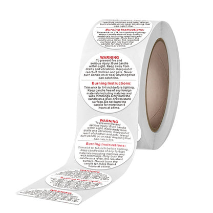 Round Warning Label Packaging Self-Adhesive Warning Sticker, 1.5 inches 3.8 cm, 1 inch 2.5 cm