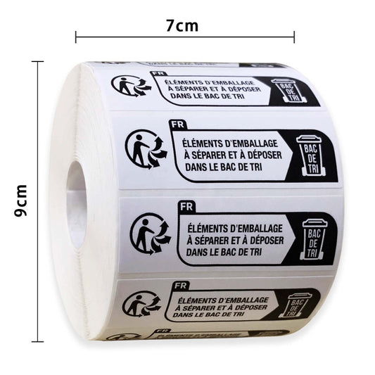 7x2cm Environmentally Friendly Packaging Warning Slogan Label Sticker