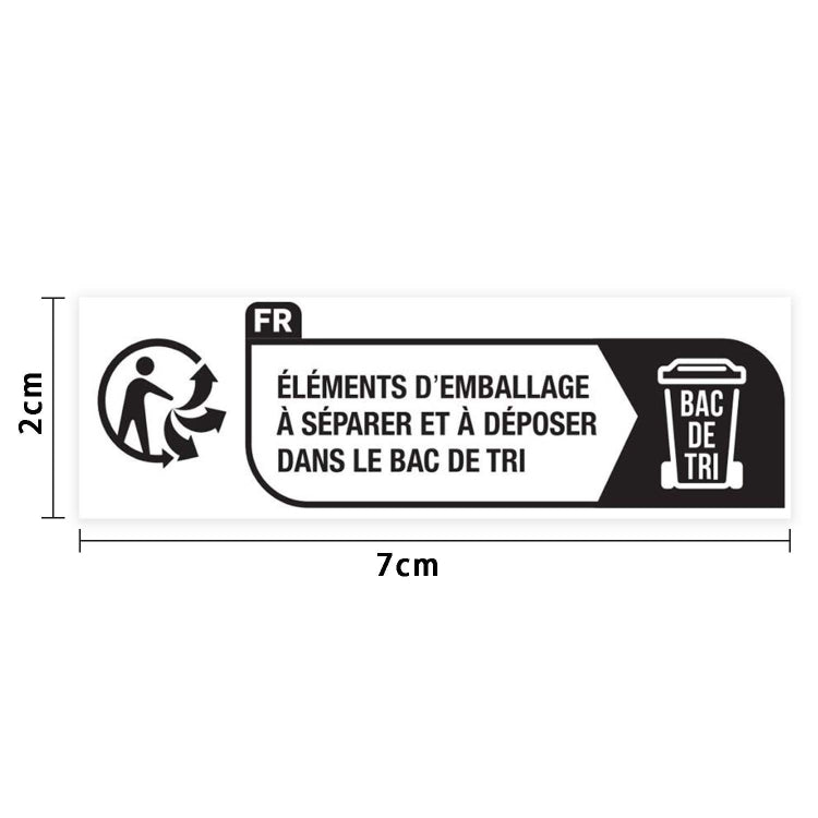 7x2cm Environmentally Friendly Packaging Warning Slogan Label Sticker