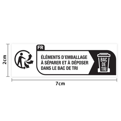 7x2cm Environmentally Friendly Packaging Warning Slogan Label Sticker
