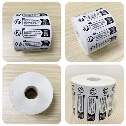 7x2cm Environmentally Friendly Packaging Warning Slogan Label Sticker