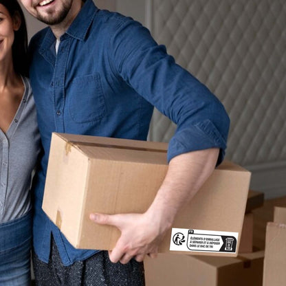 7x2cm Environmentally Friendly Packaging Warning Slogan Label Sticker