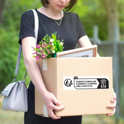 7x2cm Environmentally Friendly Packaging Warning Slogan Label Sticker