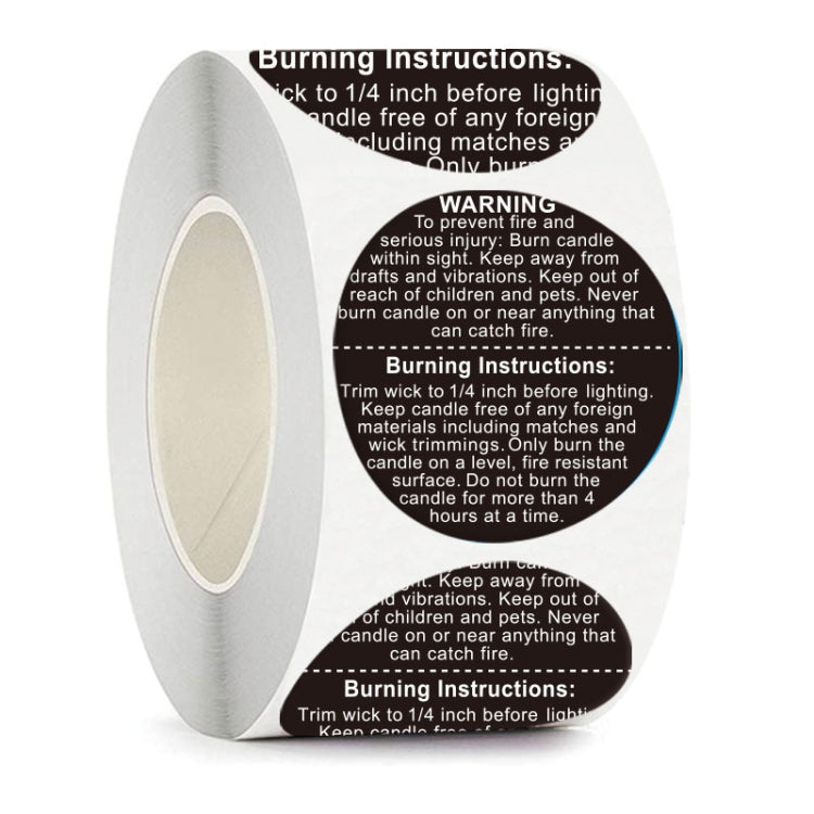 1.5 Inch Round Warning Label Packaging Sticker