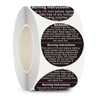 1.5 Inch Round Warning Label Packaging Sticker