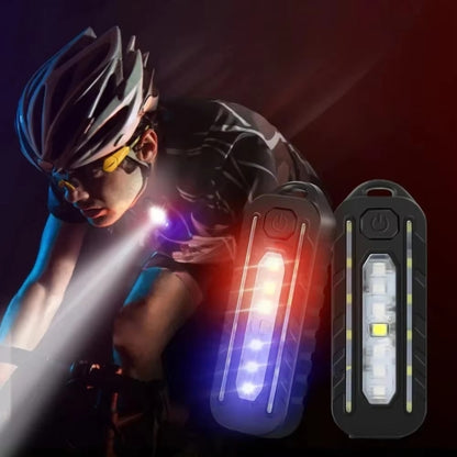 LED Shoulder Flashlight Bike Tail Light Type-C Recharge Outdoor Flashlight With Clip Patrol Safety Warning Lamp