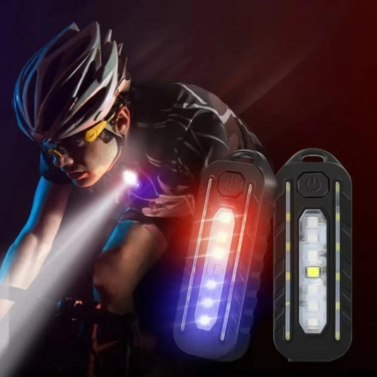 LED Shoulder Flashlight Bike Tail Light Type-C Recharge Outdoor Flashlight With Clip Patrol Safety Warning Lamp