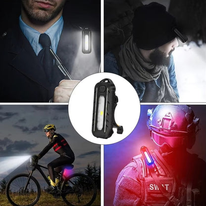 LED Shoulder Flashlight Bike Tail Light Type-C Recharge Outdoor Flashlight With Clip Patrol Safety Warning Lamp