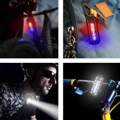 LED Shoulder Flashlight Bike Tail Light Type-C Recharge Outdoor Flashlight With Clip Patrol Safety Warning Lamp
