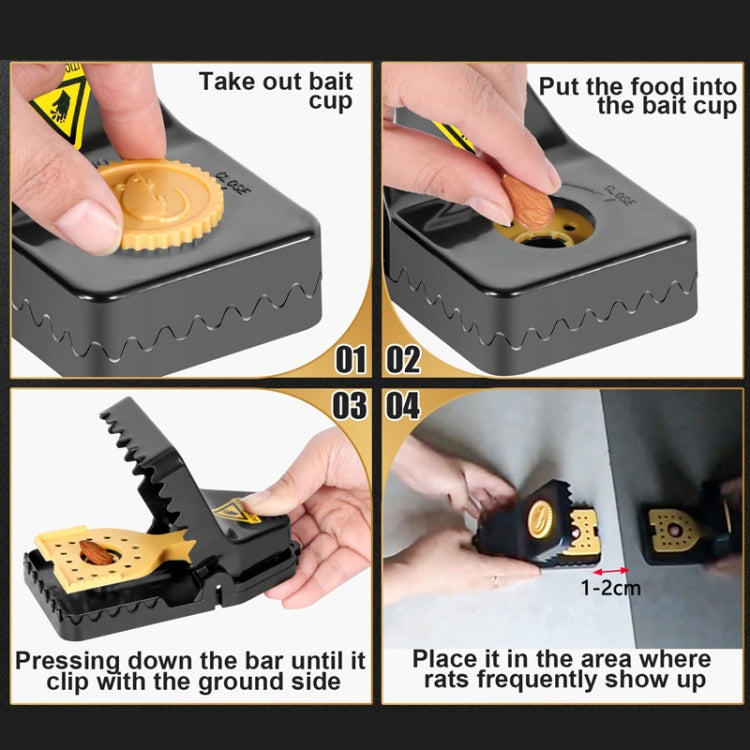 4pcs /Box Plastic Mousetrap Reusable Instant Kill Traps for Mouse Rat, Small, Large
