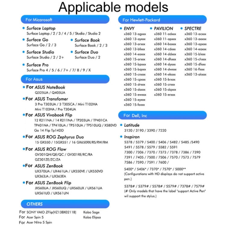 For Microsoft Surface Pro/Go/Laptop/Book Anti-Touch Handwriting Capacitive Pen, F97