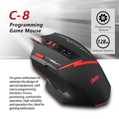 ZELOTES C8 8-buttons Ergonomic Game Programming Custom Wired Mouse