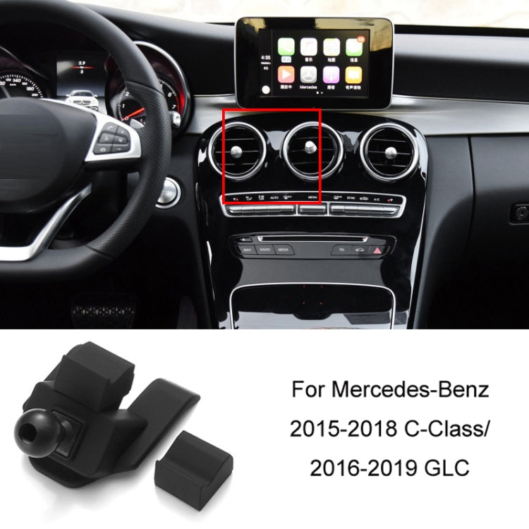 For Mercedes-Benz Mobile Phone Holder Car Air Outlet Base, 05-10 ML, 06-17 R-Class, 08-10 C-Class, 08-12 S-Class, 09-10 B-Class, 11-13 C-Class, 12-19 B-Class, 12 GLK, 12-15 ML, 13-15 GLK, 14-15 E-Class/13-16 E-Class, 12-17 CLS, 15-18 C-Class/16-19 GLC�...