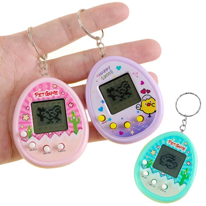 Electronic Pet Game Toy Feed Genie Nostalgic Virtual Cyber Digital Game Keychain Toy For Kids, Cactus (Pink), Cactus (Green), Cactus (White), Chick (Pink), Chick (Blue), Chick (Purple)