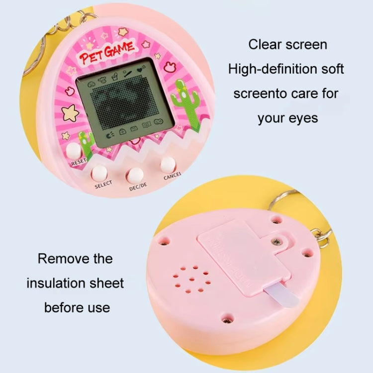 Electronic Pet Game Toy Feed Genie Nostalgic Virtual Cyber Digital Game Keychain Toy For Kids, Cactus (Pink), Cactus (Green), Cactus (White), Chick (Pink), Chick (Blue), Chick (Purple)
