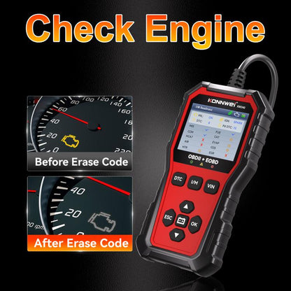 KONNWEI OBDII EOBD CAN Engine Code Reader Car Diagnostic Tool 9 Languages, KW340