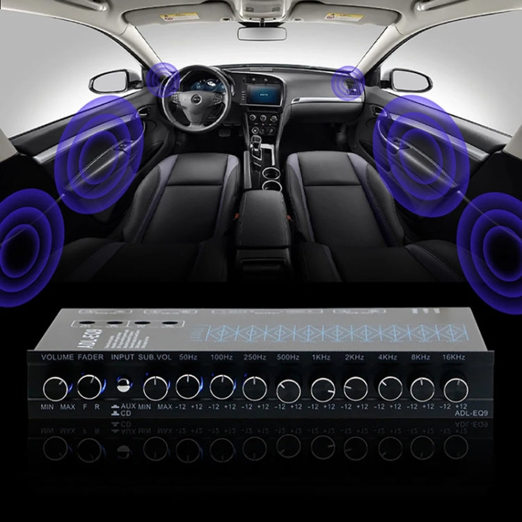 ADL-EQ9  Car Audio 9-Band Equalizer EQ Tuning Crossover Amplifier, ADL-EQ9