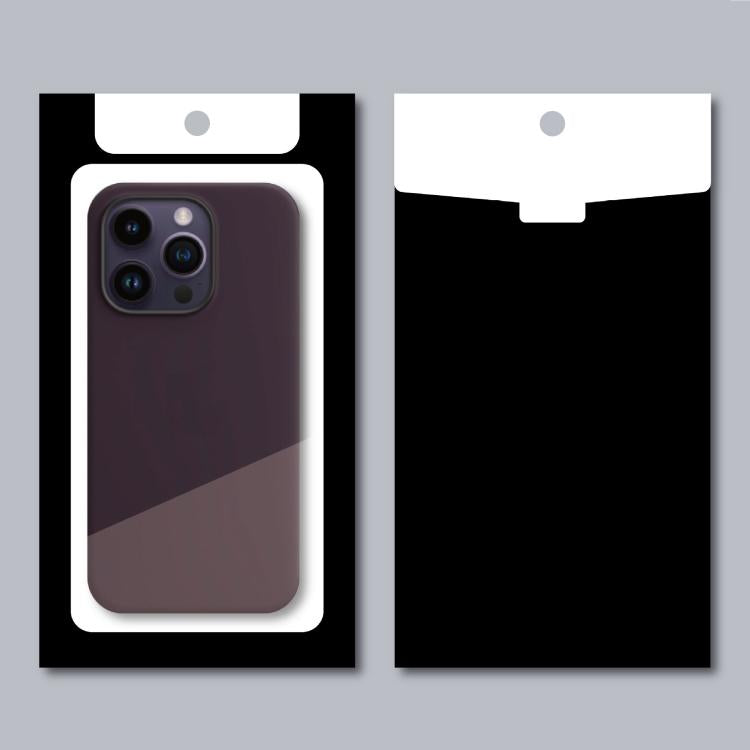 50pcs /Pack Phone Case Packaging Box Clear Window Cardboard Package Sealing Pouch, Black