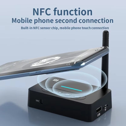 D9 2-in-1 Old-fashioned Audio Car Bluetooth Receiver Transmitter NFC Music Bluetooth Adapter, D9 2-in-1
