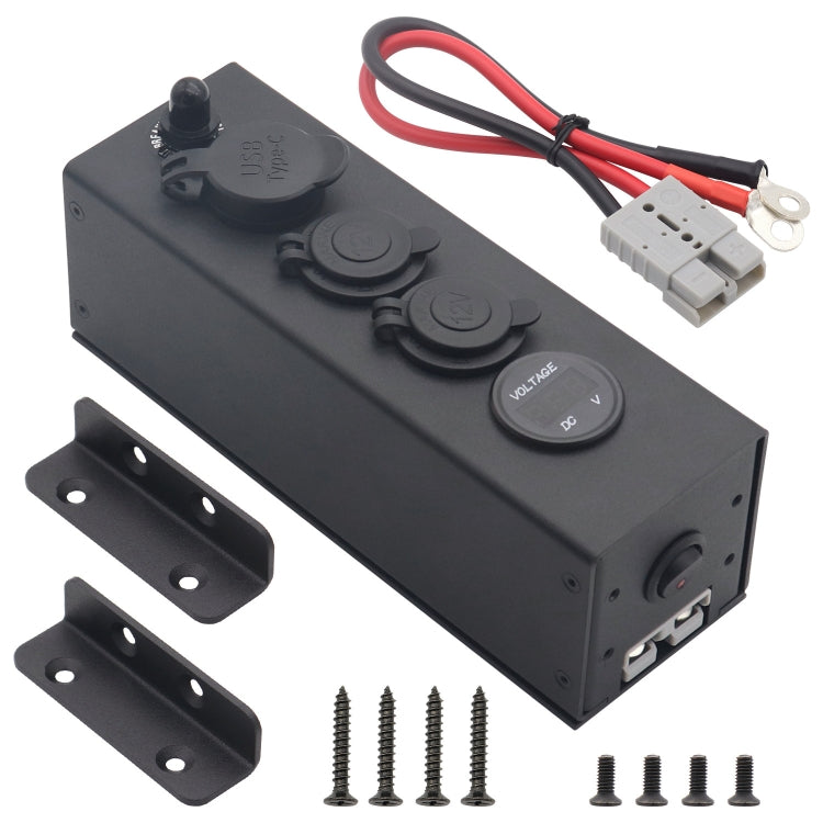 USB Voltmeter Cigarette Lighter Socket With Switch Power Box For Car And Ship, AOS3515-1, AOS3515-50A-Z With 30CM Cable
