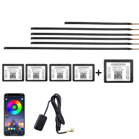 Bande lumineuse décorative colorée à LED en acrylique dissimulée pour voiture, 6 en 1, 10 en 1, 14 en 1, 18 en 1, 22 en 1