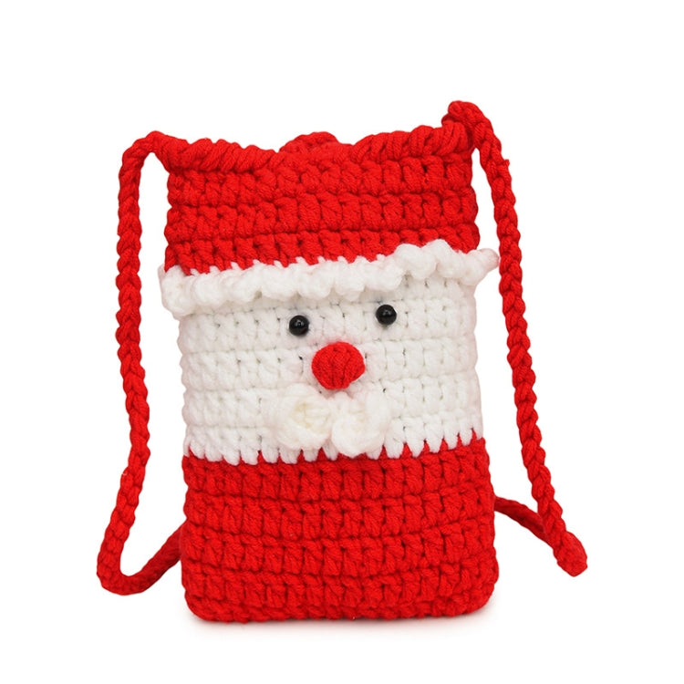 Christmas Finished Wool Crochet Mobile Phone Bag Shoulder Crossbody Bag