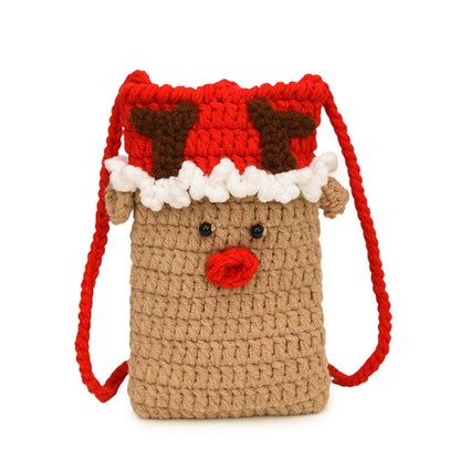 Christmas Finished Wool Crochet Mobile Phone Bag Shoulder Crossbody Bag