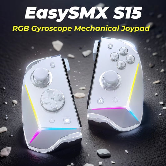 EasySMX S15 For Switch Wireless RGB Controller Split Joypad 6 Axis Gyroscop, Mechanical Hall Effect, S15