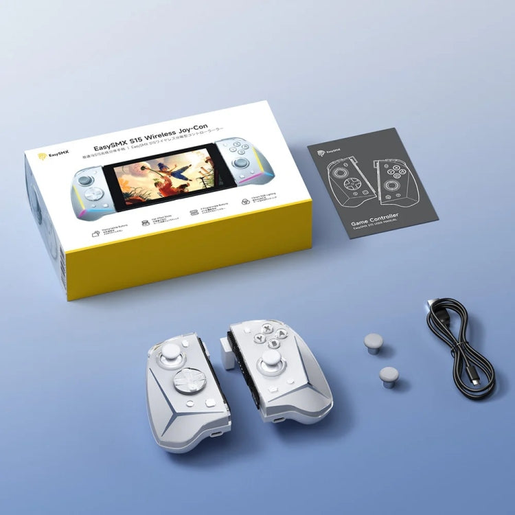 EasySMX S15 For Switch Wireless RGB Controller Split Joypad 6 Axis Gyroscop, Mechanical Hall Effect, S15