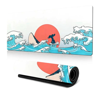 Big Wave Gaming Mouse Pad Non-Slip Rubber Desk Mat, 300x600x2mm, 300x700x3mm, 300x800x2mm, 300x800x3mm, 400x900x2mm, 400x900x3mm