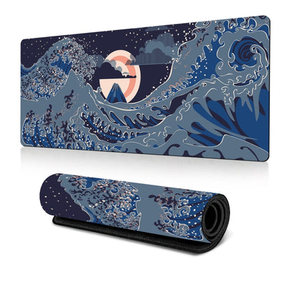 Big Wave Gaming Mouse Pad Non-Slip Rubber Desk Mat, 300x600x2mm, 300x700x3mm, 300x800x2mm, 300x800x3mm, 400x900x2mm, 400x900x3mm