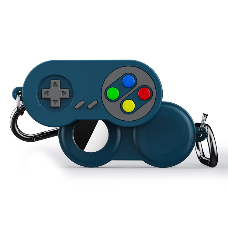 For AirTag Tracker Retro Game Console Shape Silicone Case with Carabiner