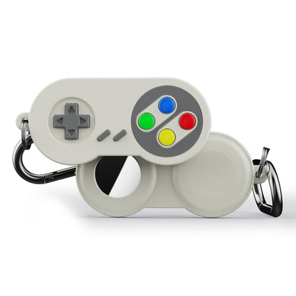 For AirTag Tracker Retro Game Console Shape Silicone Case with Carabiner