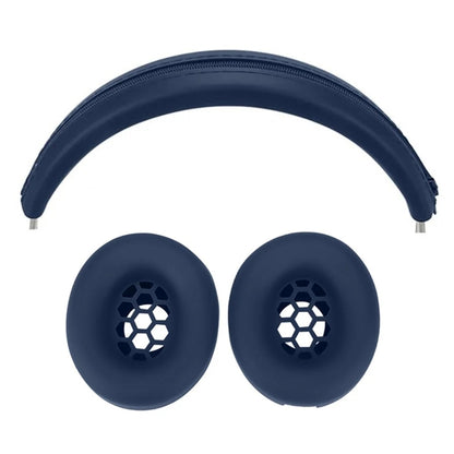 For Beats Studio Pro Headphones Silicone Ear Cushion + Headband Cover Set, Set Black, Set Beige, Set Red, Set Deep Blue