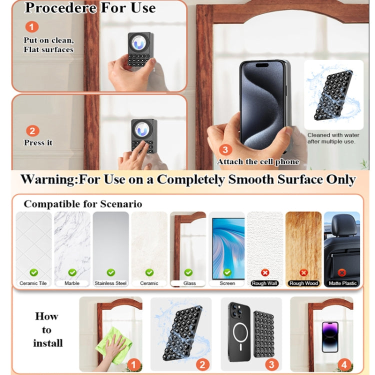Magnetic Suction Mobile Phone Grip Hands-Free Silicone Cellphone Mount Stand
