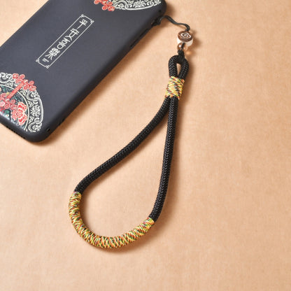 Carved Auspicious Cloud Hand-Woven Mobile Phone Anti-Lost Wrist Lanyard Key Pendant
