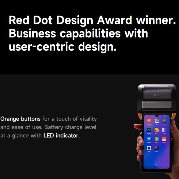 SUNMI V2s PLUS Handheld Cash Register With 80mm Printer Intelligent Mobile Terminal, 2+16G Standard, 3+32G Scanner