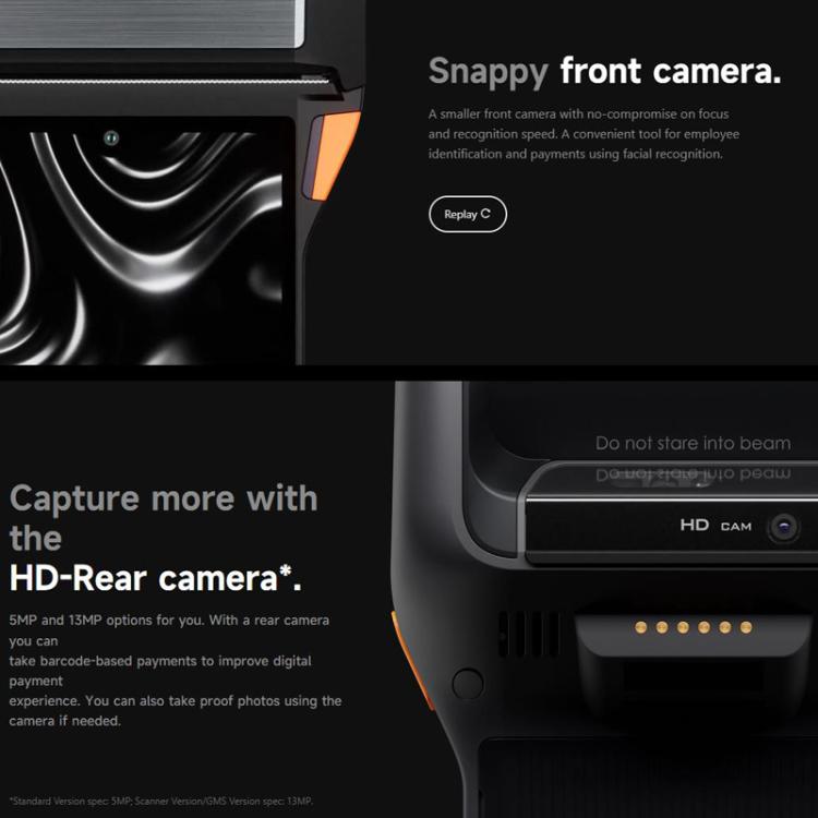 SUNMI V2s PLUS Handheld Cash Register With 80mm Printer Intelligent Mobile Terminal, 2+16G Standard, 3+32G Scanner