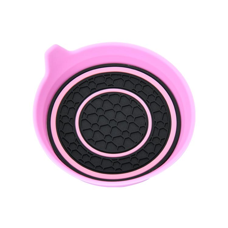 Car Bowl-shaped Non-slip Heat-insulating Double-ring Water Coaster, Black, Red, Gray, Pink, Blue, Yellow, White, Purple