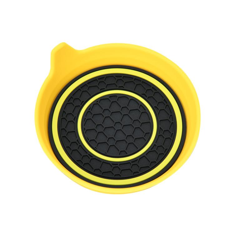 Car Bowl-shaped Non-slip Heat-insulating Double-ring Water Coaster, Black, Red, Gray, Pink, Blue, Yellow, White, Purple