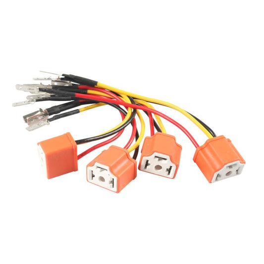 4pcs /Set Car Headlight Cable H4 Three-Plug Base Modification