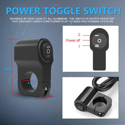 Motorcycle Spotlight Strobe 6 Modes With Control Cable Set