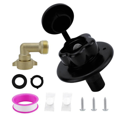 RV Ship Flange Threaded Leak-proof Water Inlet Connector Check Valve, Black 1, Black 2, Black 3, White 1, White 2, White 3
