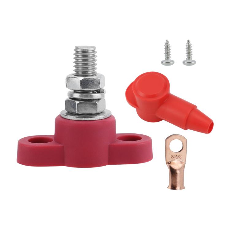 12V RV Yacht M10 Single Pole Battery Terminal, Red, Black, Red Black Pair